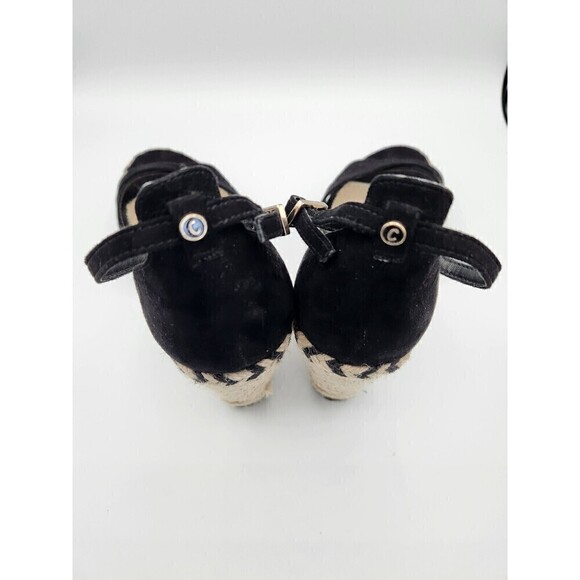 circus by sam edelman espadrilles black velvet strappy sz 9.5 Wedge - Picture 3 of 5